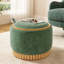 Repose-pieds de rangement rond de 29 po avec pieds en bois massif, table basse moderne avec couvercle réversible, structure en bois, repose-pieds en tissu pour le salon, aucun assemblage requis-502680802