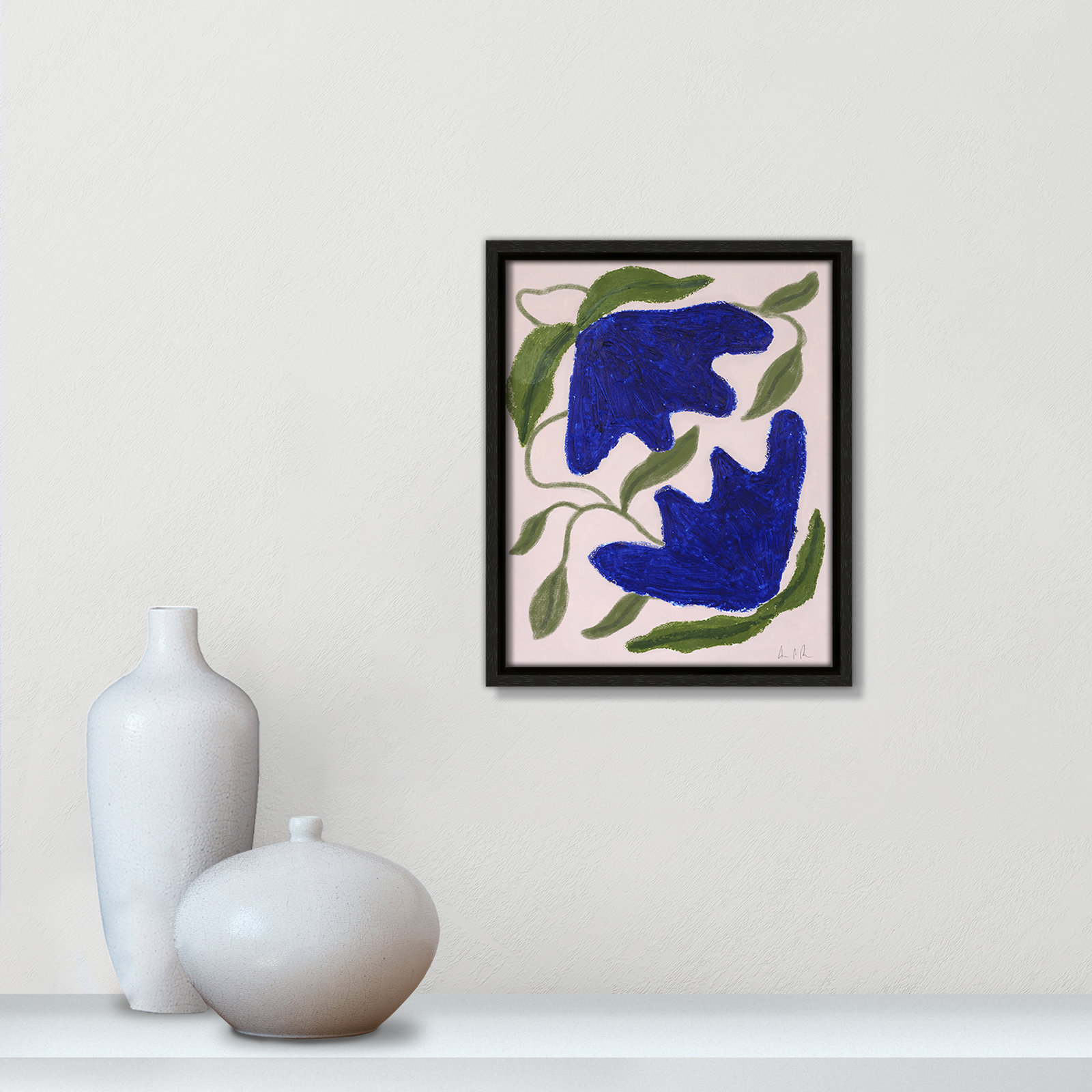 Colette "Blue Anemones No. 02" Print, Espresso, 11.5" H x 9.5" W