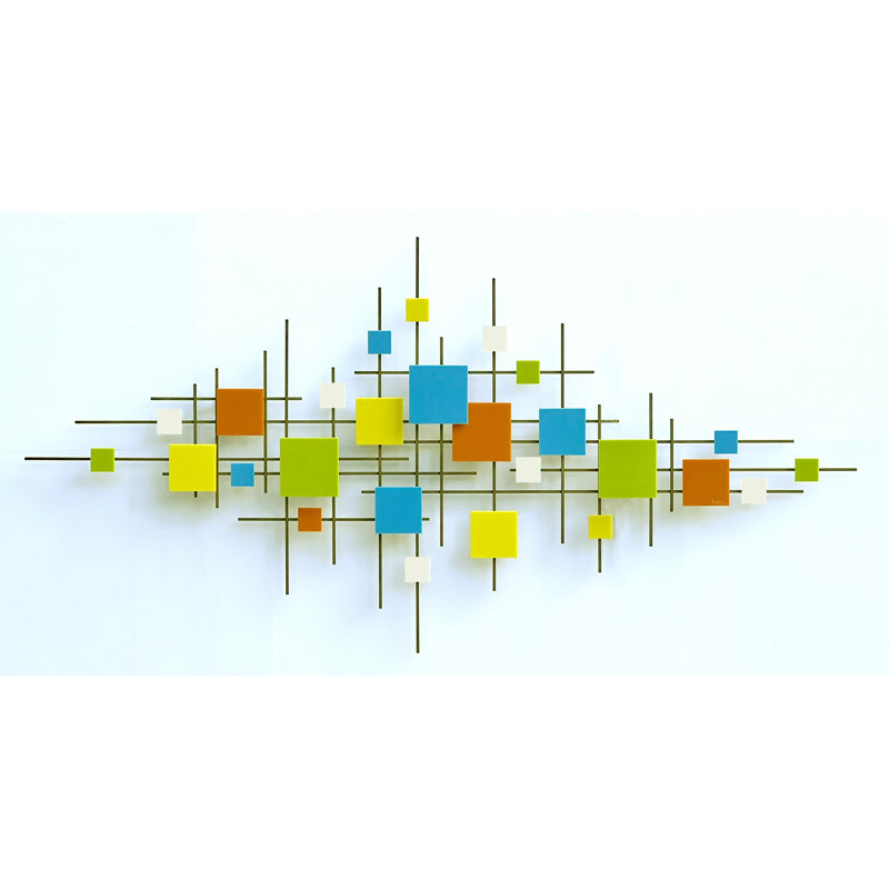 Linear MM Glass And Metal Wall Sculpture