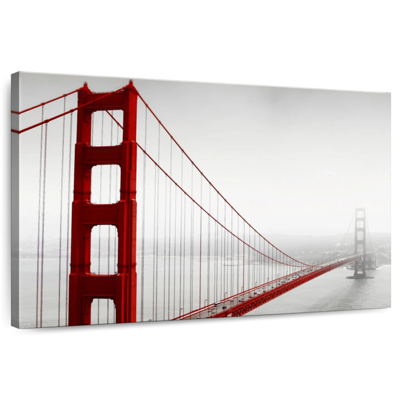 Lilie Golden Gate Bridge dans le brouillard, H 16 po x l 24 po