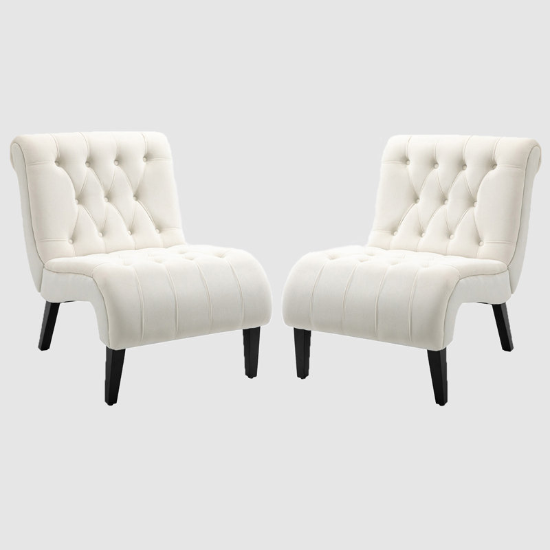 Dorothe Velvet Slipper Chair, Beige Velvet, 2