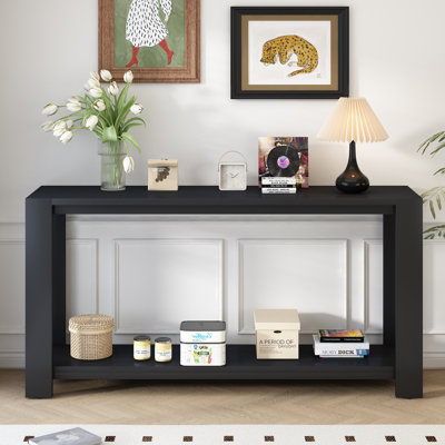 U_STYLE Caractéristiques distinctives d'une console minimaliste avec tablette inférieure et quatre pieds, convenant au vestibule, au couloir, au salon, au vestibule, au couloir