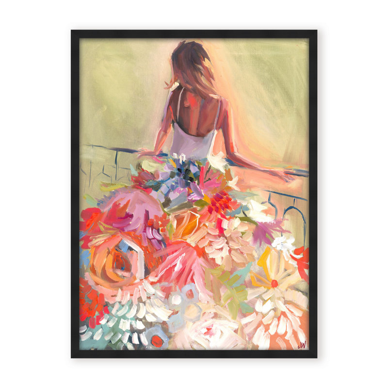 Nature Inspired Blossom Reverie: The Enigmatic Backdrop, 30" H x 24" W x 1.125" D, Framed Print, White