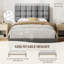 Size Modern Upholstered Bed Frame with Adjustable Square Tufted Headboard-99170188-125812896