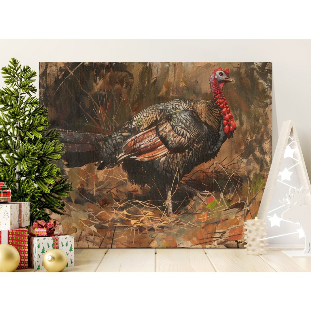 Wild Turkey Canvas Wall Art, Gallery Wrapped Matte Print, Ready to Hang, Archival Quality, Farmhouse Decor, Rustic Artwork