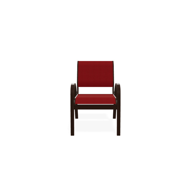 Chaise de patio empilable Hiraku, Rouge 1D Sunbrella®, Kona texturé