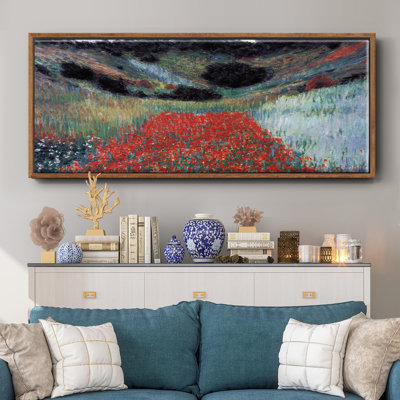 «Poppy Field In Giverny» par Monet, reproduction d'art sur toile