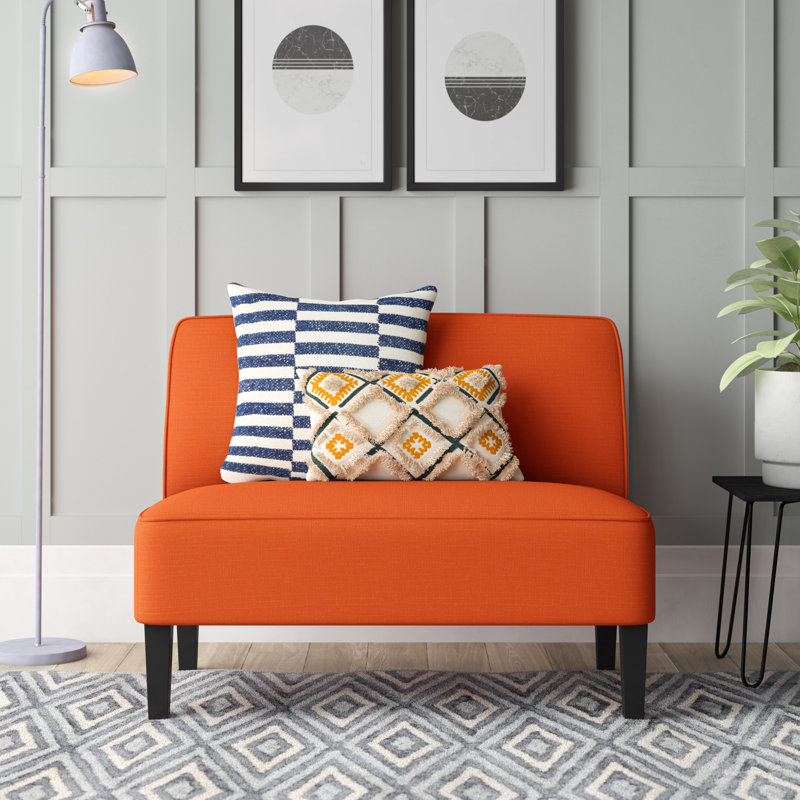 Devair 44'' Upholstered Loveseat, Orange Linen Blend