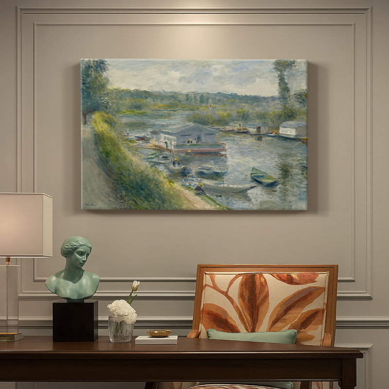 Pierre "The Seine at Chatou" - Museum Quality Gallery Wrapped Canvas Wall Art, 32x48