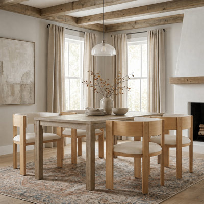 Pliner Albert Upholstered Solid Wood Dining Chair Set 