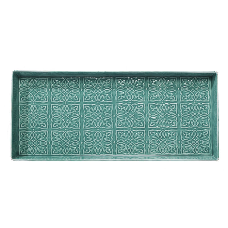 Tapis-décrottoir d'intérieur 30 po x 13 po Tangier, Turquoise