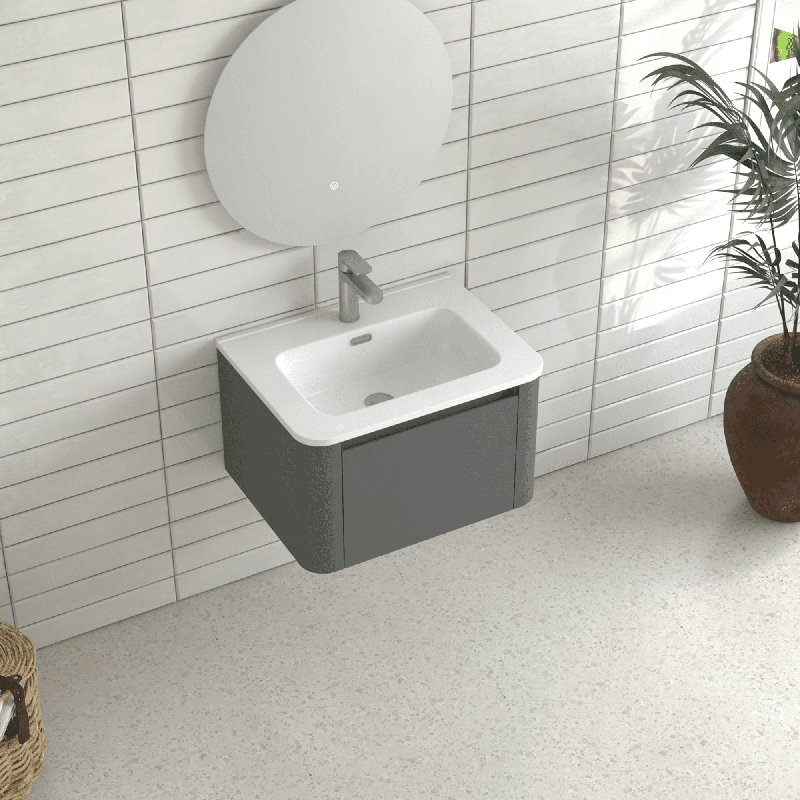 Armoire de salle de bain murale grise, 24"