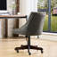 Fauteuil inclinable en tissu gris avec pieds en bois massif et en acier pour une expérience de travail reposante