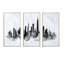 «Chicago Black Silhouette - Cityscape», ensemble d'art mural sur toile-370471170-370471181
