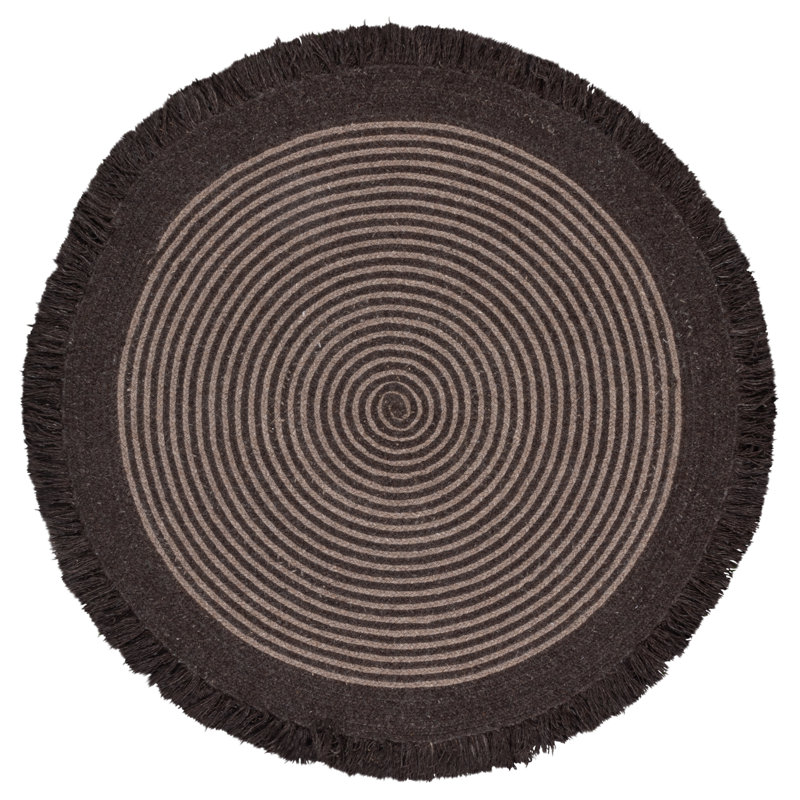 Tapis d'intérieur tressé à la main sans motif, 4'-0" x 4'-0" Round