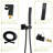 Wall Mounted Dual Shower Head - 12 Inch Square, Matte Black Finish With Heads Balanced