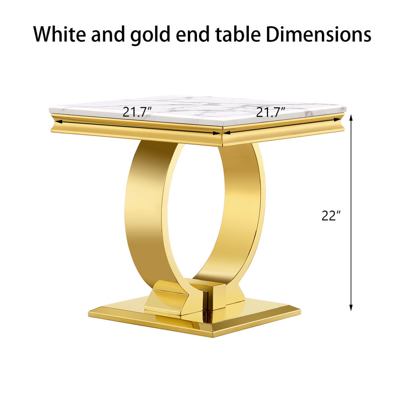 Crystallynn Solid Wood Top End Table
