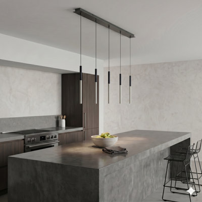 Luminaire suspendu cylindrique à DEL 5 lumières pour îlot de cuisine Baileyton