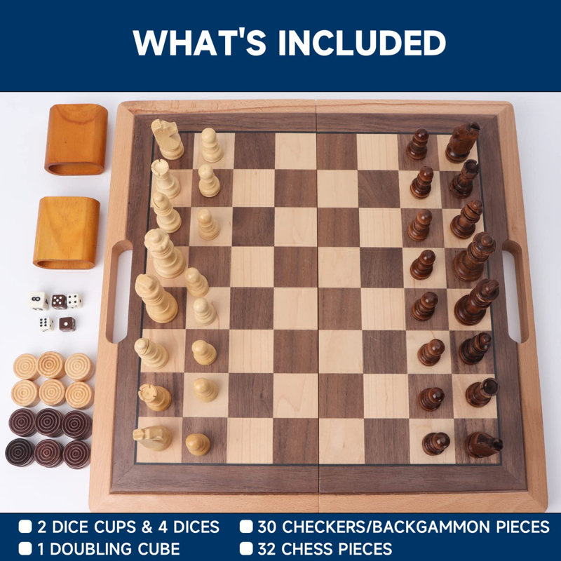 Bisiot 8'' L Manufactured Wood Game Set