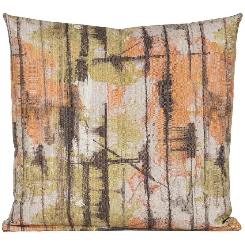 Abstract Cotton Blend Throw Pillow, 16" x 16"