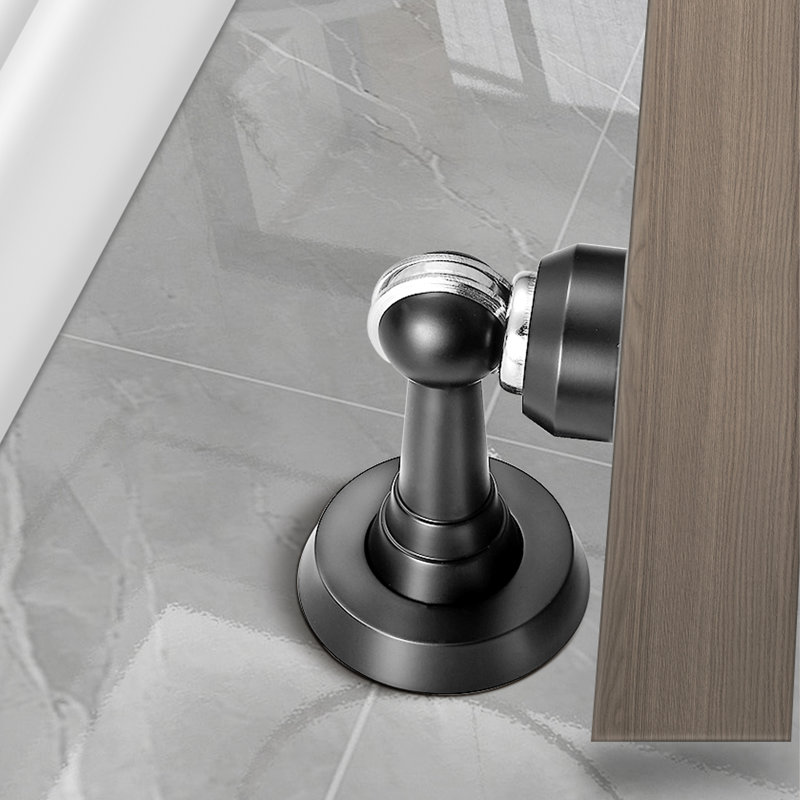 Magnetic Brass Floor Mount Stop, Matte Black