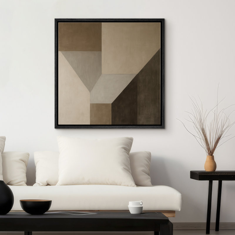 Reproduction d'art sur toile encadrée - paysage abstrait rétro pour décor de salon moderne à la ferme, H 16 po x l 16 po