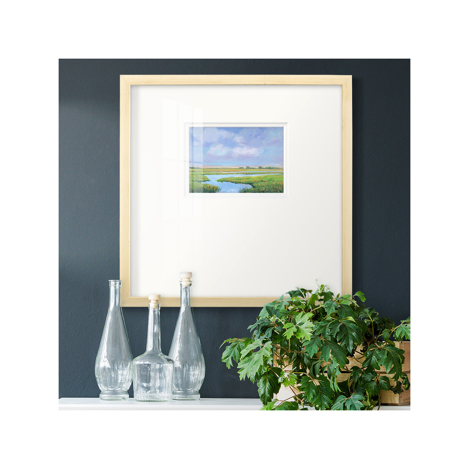 Vintage Framed Print, 21" H x 21" W x 1.25" D