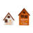 2-Piece 8"H Lighted Fall Wooden House-Shaped Table Decor