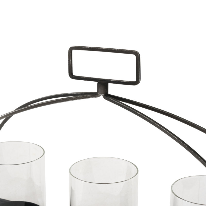 Black Arched tabletop metal candle holer