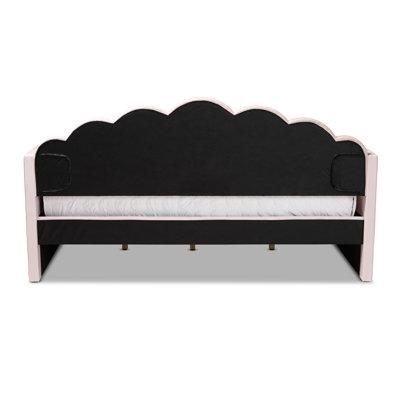 Baxton Studio Timila Modern and Contemporary Light Pink Velvet Fabric Upholstered Queen Size Daybed