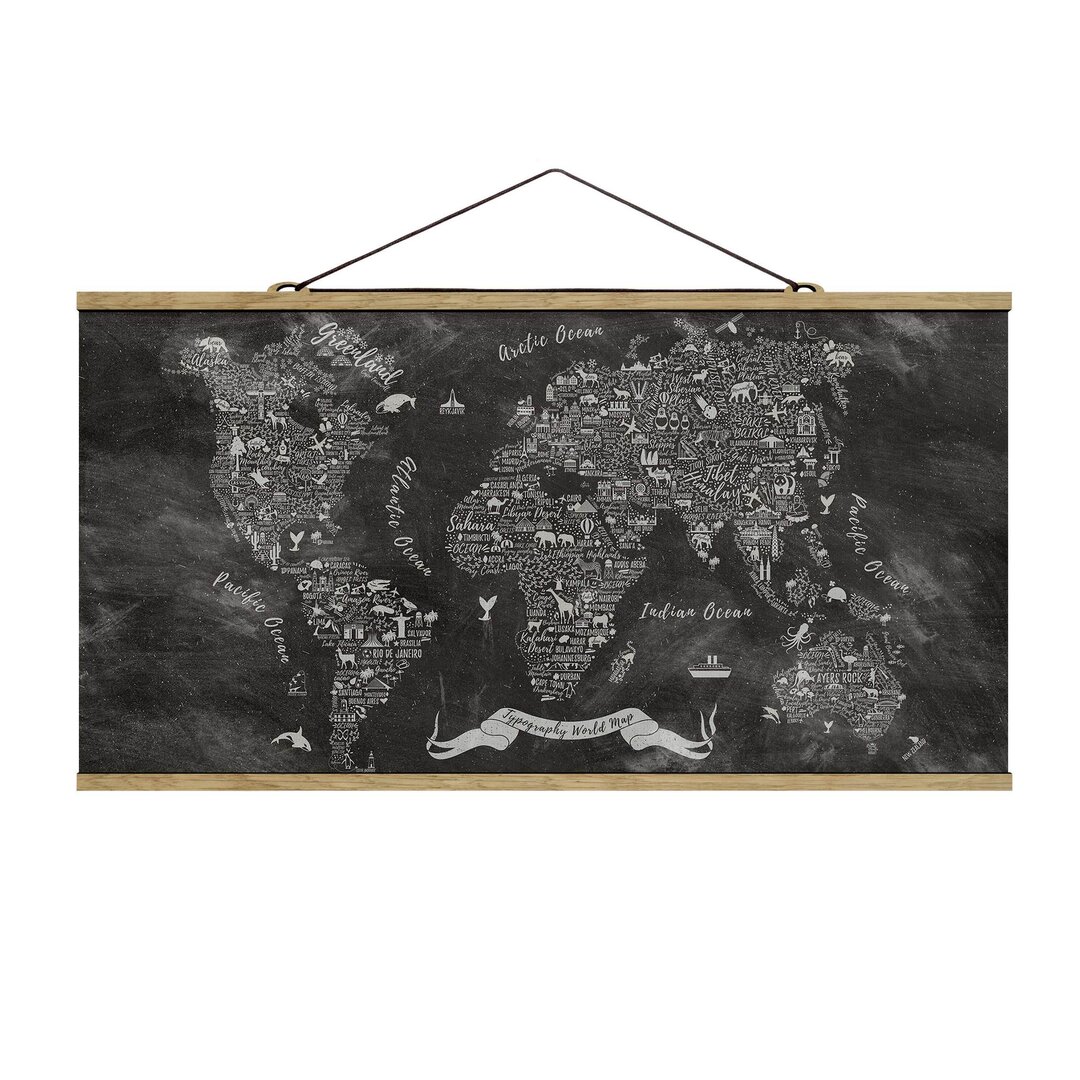 Grafikdruck Chalk Typography World Map