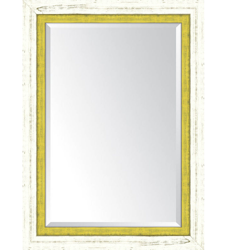 Chilhowie Wood Flat Wall Mirror, 44" H x 32" W, Pink