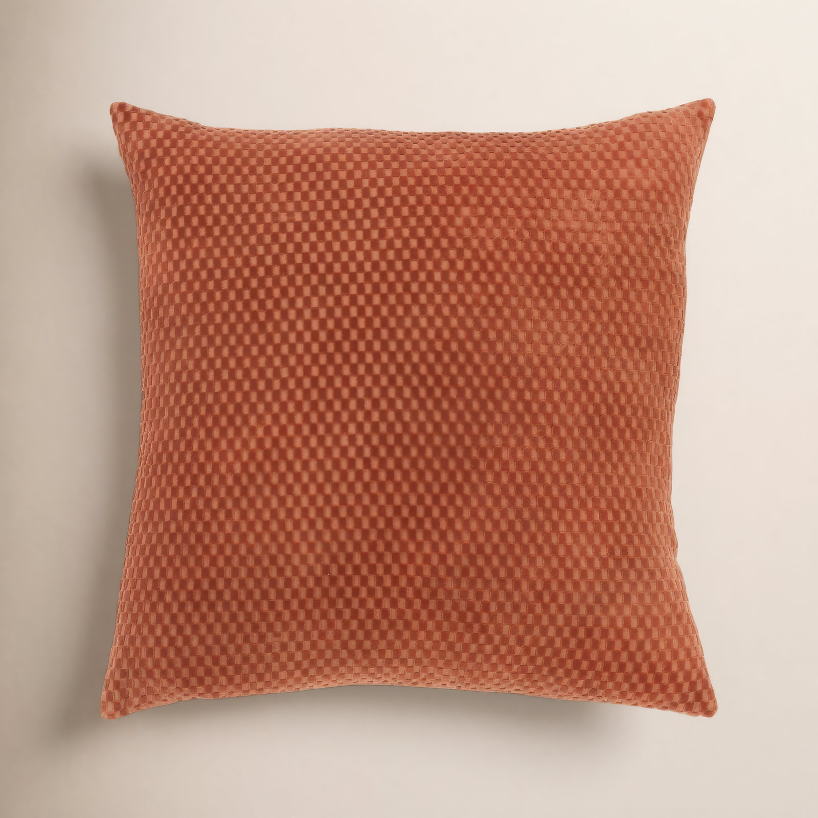 Zoya Textured Cotton Throw Pillow, Terracotta