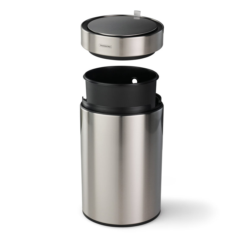 Bac à capteur rond en acier inoxydable 3 gallons avec couvercle en acier inoxydable