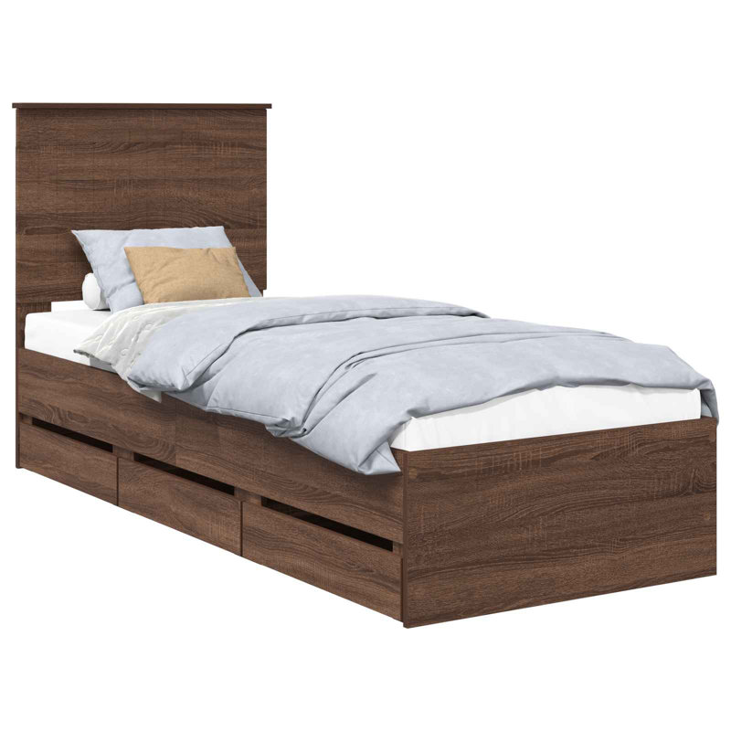 Bed Frame, Small Single (2'6), Brown Oak