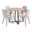 Ensemble de salle à manger 5 pièces 35,4 po avec 4 chaises d'appoint rembourrées-407760439-407760438