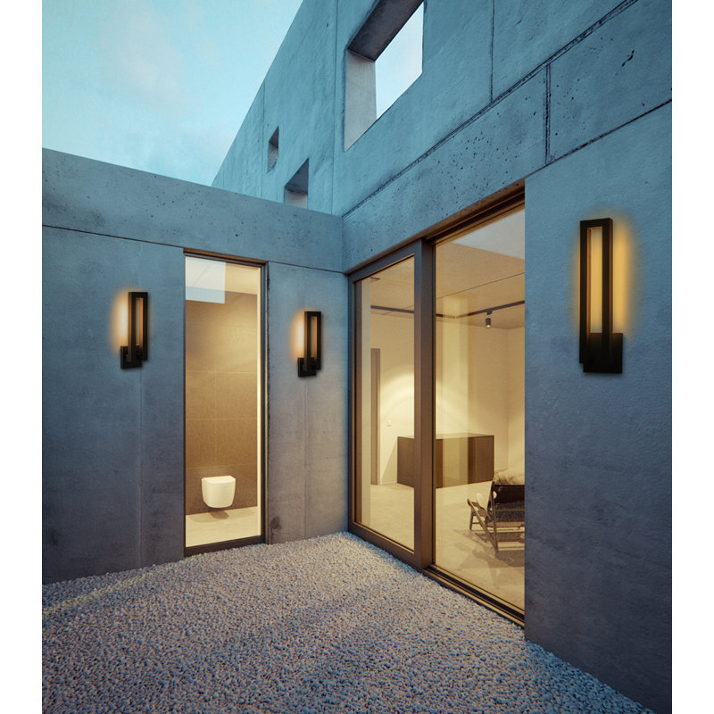 Dimmable Modern Outdoor LED Wall Sconce, 26" H x 6.89" W x 4" D