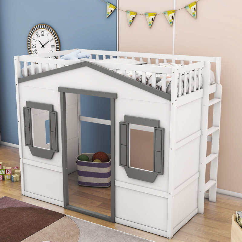 Lit mezzanine simple Geovonni par Harriet Bee, Blanc gris
