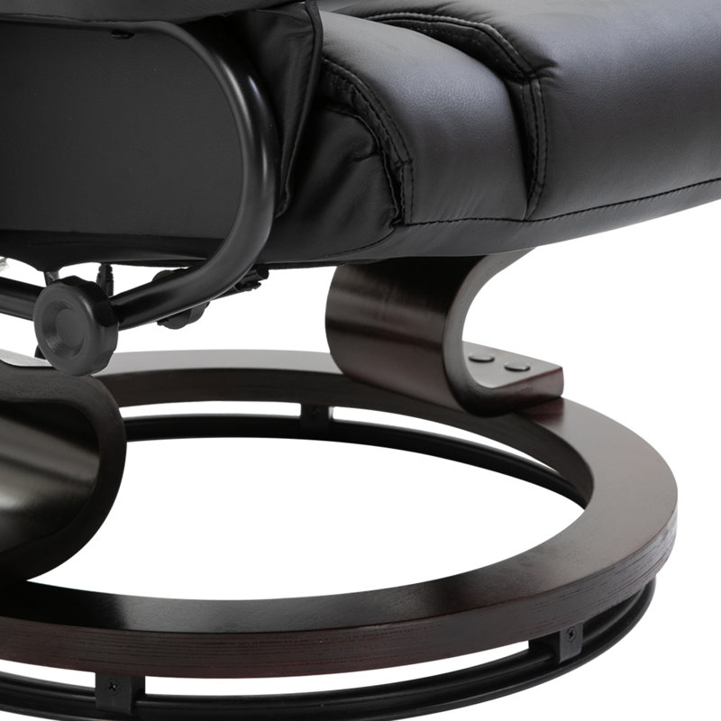 Fauteuil inclinable massant avec repose-pieds, Similicuir noir