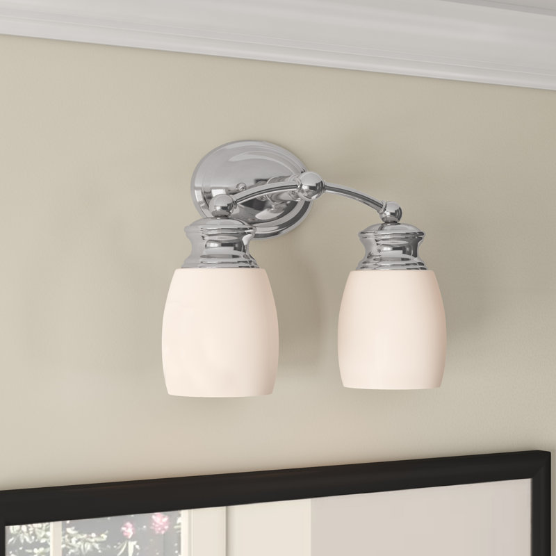 Barre d'éclairage de salle de bain 2 lumières Bevins, Chrome poli
