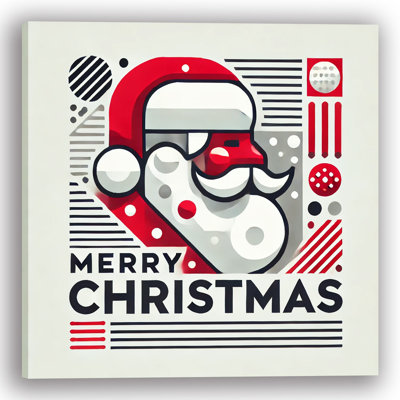 «Santa's Modern Charm: Geometric Christmas», reproduction sur toile tendue