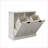 Laundry Sorter Cabinet, Two-Compartment Tilt-Out with Removable Bags, Off-White | MDF | Laundry Room