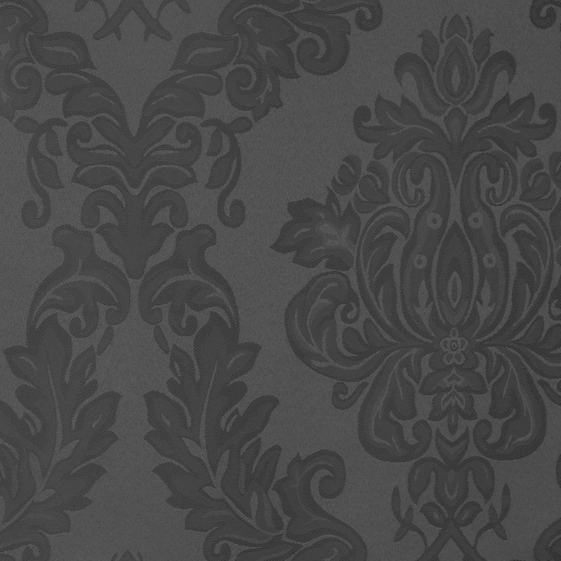 Nappe en jacquard de polyester uni à damas floral Burchfield, L 120 po x l 60 po, Gris