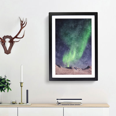 Northern Lights Aurora Borealis Abstract - Picture Frame Painting Print