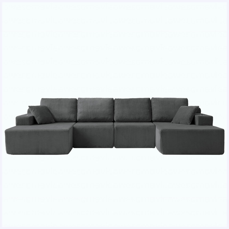 130" U-Shaped Modular Sectional Sofa with Chaise