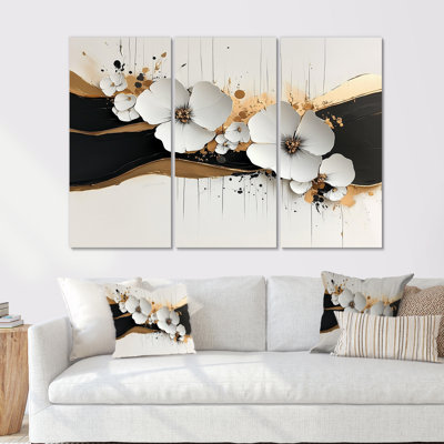 «Golden Transitional Bloom of Petunias I», ensemble de reproductions d'art mural Petunias