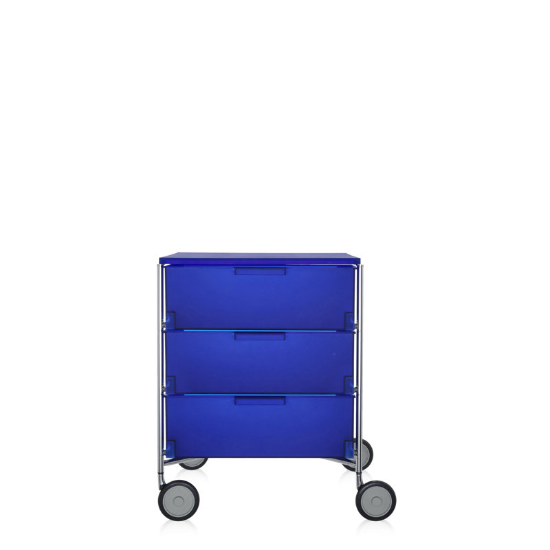 Mobil Drawer Storage, Translucent Cobalt, With Wheels, 6 Hi