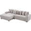 108.93", Modular L Shaped, Corduroy , Movable Footstool, Upgraded Handrails, Pillows, Bed - Converting Feature Upgrade Grey, Cup Holders, Making Function-1557889246