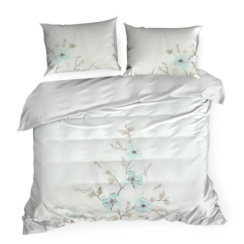 Genessi No Pattern Duvet Cover with Pillowcases, White, 160 x 200cm - 2  Pillowcases (70 x 80cm)