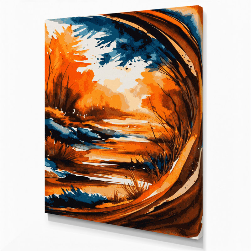 «Watercolor Landscape 70», art mural sur toile brune, 11" H x 14" W